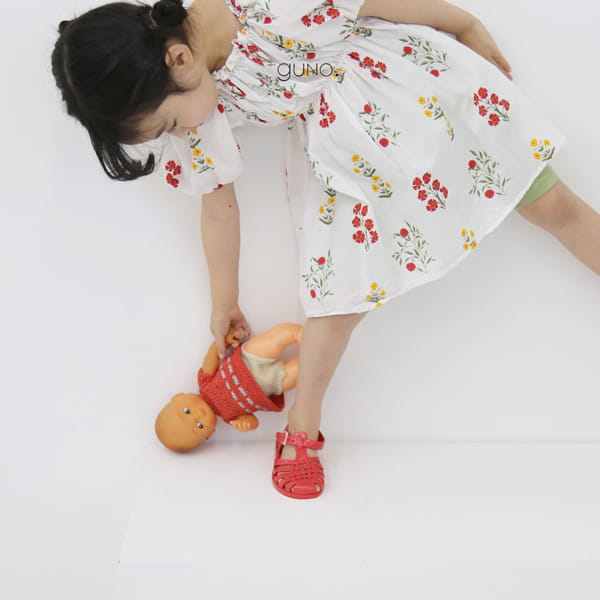 GUNO - Korean Children Fashion - #Kfashion4kids - Wild Flower One-piece