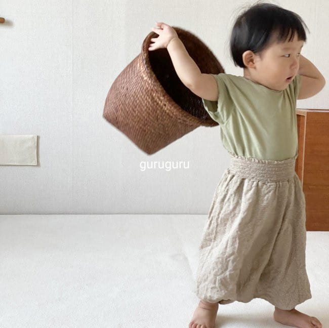 GURU GURU - Korean Children Fashion - #Kfashion4kids - Smocked Big Baggy Pants - 8