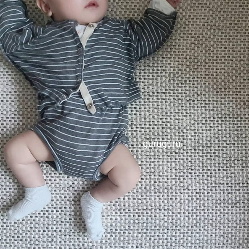 GURU GURU - Korean Children Fashion - #Kfashion4kids - Stripes Top Bottom Set