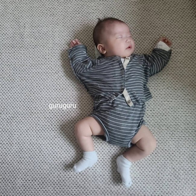GURU GURU - Korean Children Fashion - #Kfashion4kids - Stripes Top Bottom Set - 2