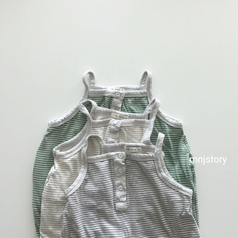 GURU GURU - Korean Children Fashion - #Kfashion4kids - Stripes Dungarees