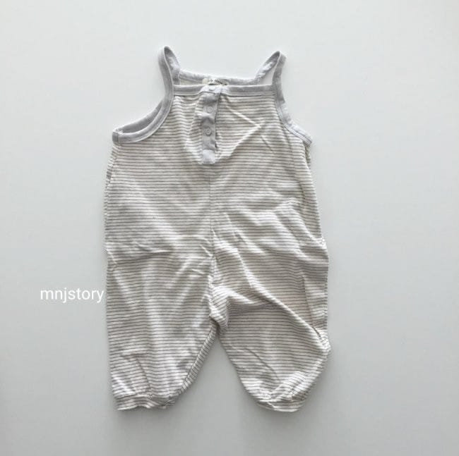 GURU GURU - Korean Children Fashion - #Kfashion4kids - Stripes Dungarees - 3