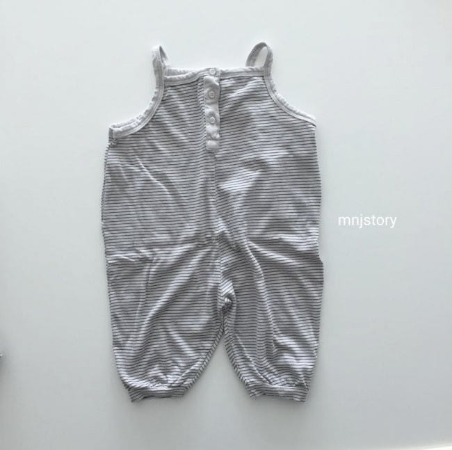 GURU GURU - Korean Children Fashion - #Kfashion4kids - Stripes Dungarees - 8