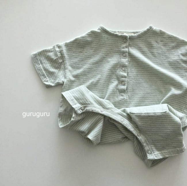 GURU GURU - Korean Children Fashion - #Kfashion4kids - Stripes Boxy Bodysuit - 4