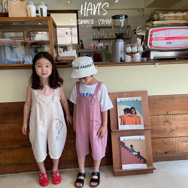 HAN'S - Korean Children Fashion - #Kfashion4kids - Crunch Capri Dungarees Pants