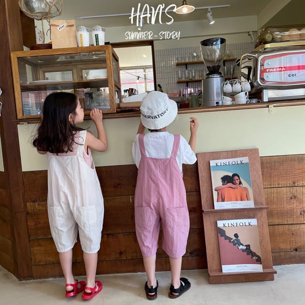 HAN'S - Korean Children Fashion - #Kfashion4kids - Crunch Capri Dungarees Pants - 4