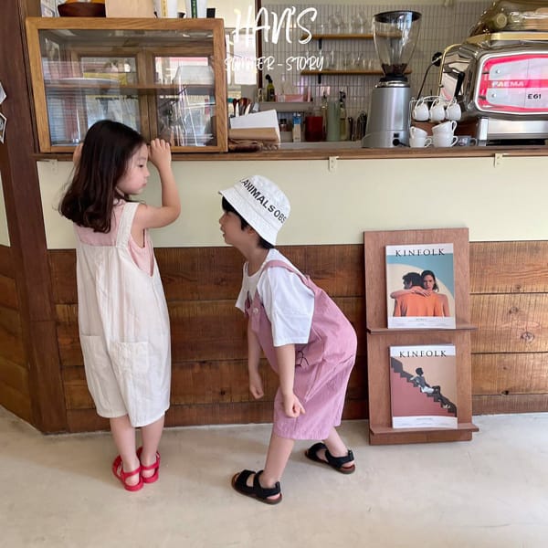 HAN'S - Korean Children Fashion - #Kfashion4kids - Crunch Capri Dungarees Pants - 6