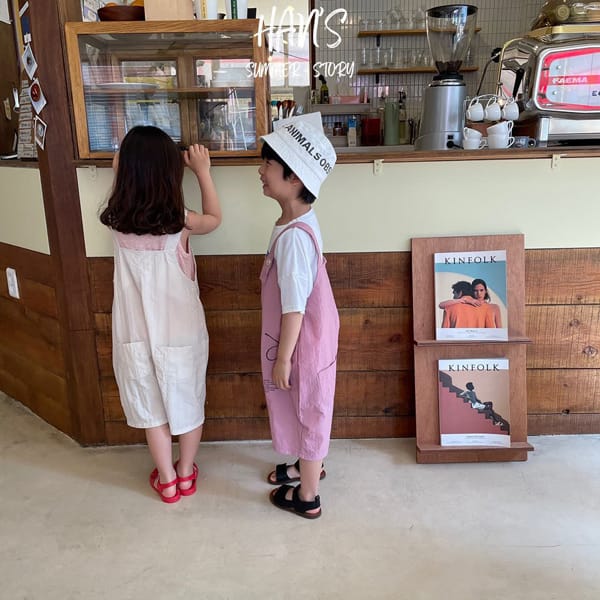 HAN'S - Korean Children Fashion - #Kfashion4kids - Crunch Capri Dungarees Pants - 7