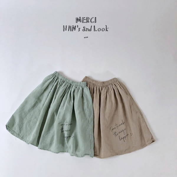 HAN'S - Korean Children Fashion - #Kfashion4kids - Linen Lettering Skirt - 11