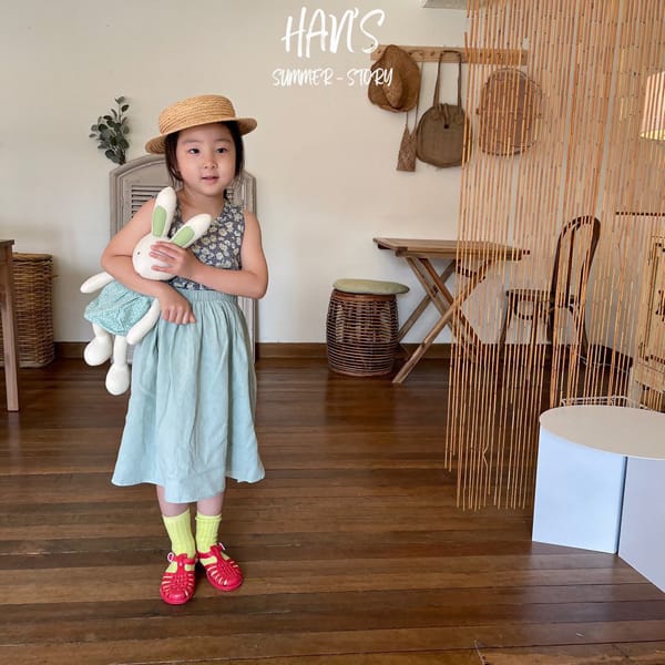 HAN'S - Korean Children Fashion - #Kfashion4kids - Linen Lettering Skirt - 2