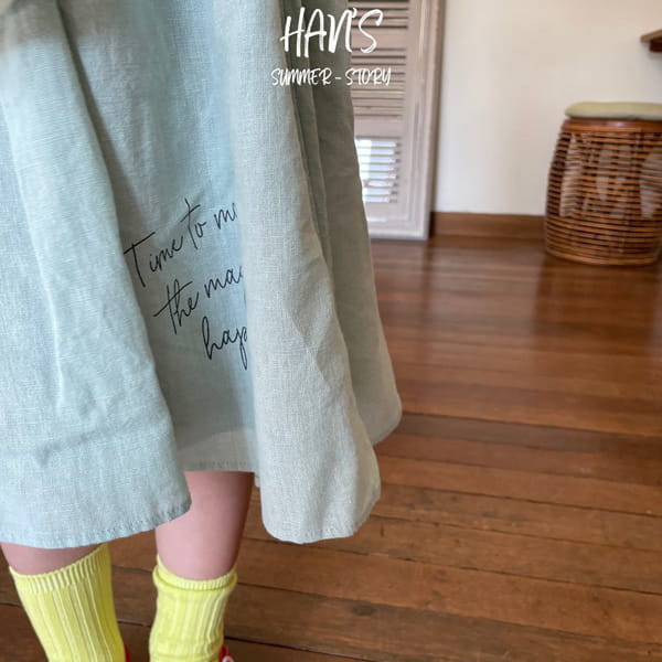 HAN'S - Korean Children Fashion - #Kfashion4kids - Linen Lettering Skirt - 3