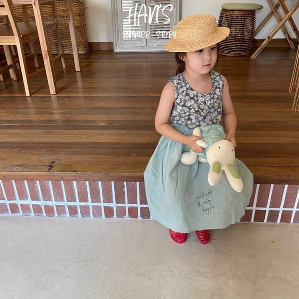 HAN'S - Korean Children Fashion - #Kfashion4kids - Linen Lettering Skirt - 4