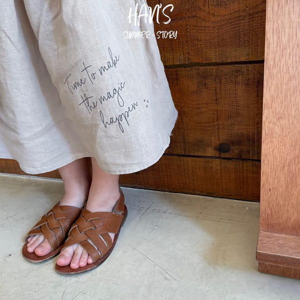 HAN'S - Korean Children Fashion - #Kfashion4kids - Linen Lettering Skirt - 6