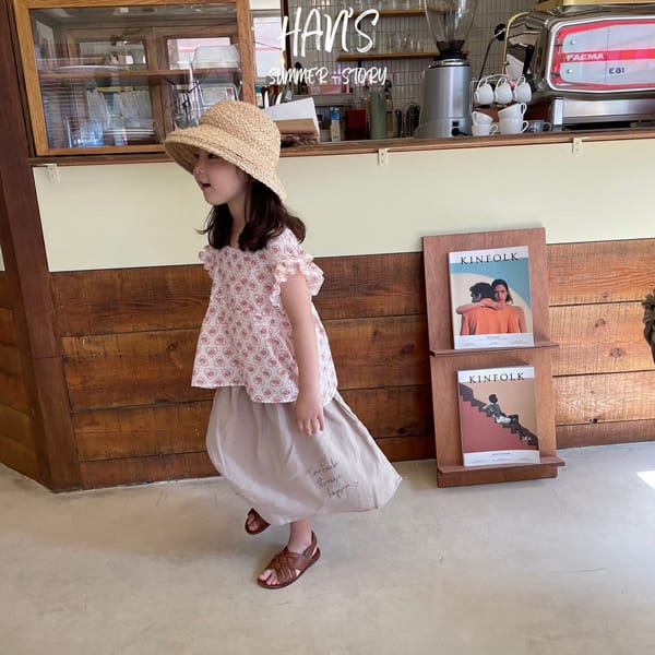 HAN'S - Korean Children Fashion - #Kfashion4kids - Linen Lettering Skirt - 8