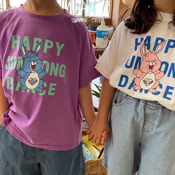 HAN'S - Korean Children Fashion - #Kfashion4kids - Happy Bunny Short Sleeve Tee - 4