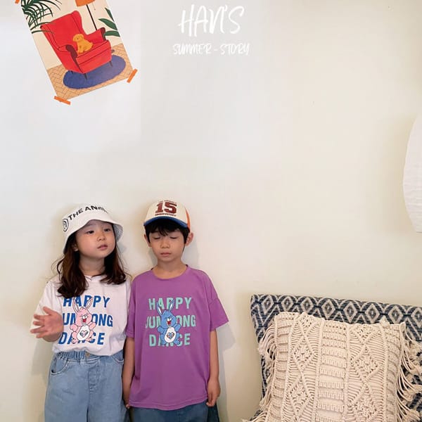 HAN'S - Korean Children Fashion - #Kfashion4kids - Happy Bunny Short Sleeve Tee - 5