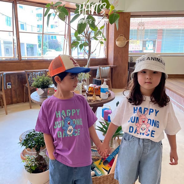 HAN'S - Korean Children Fashion - #Kfashion4kids - Happy Bunny Short Sleeve Tee - 7