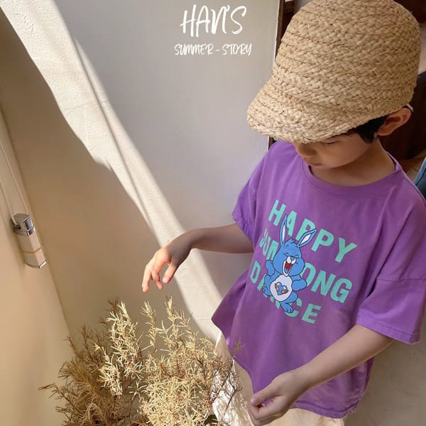 HAN'S - Korean Children Fashion - #Kfashion4kids - Happy Bunny Short Sleeve Tee - 8