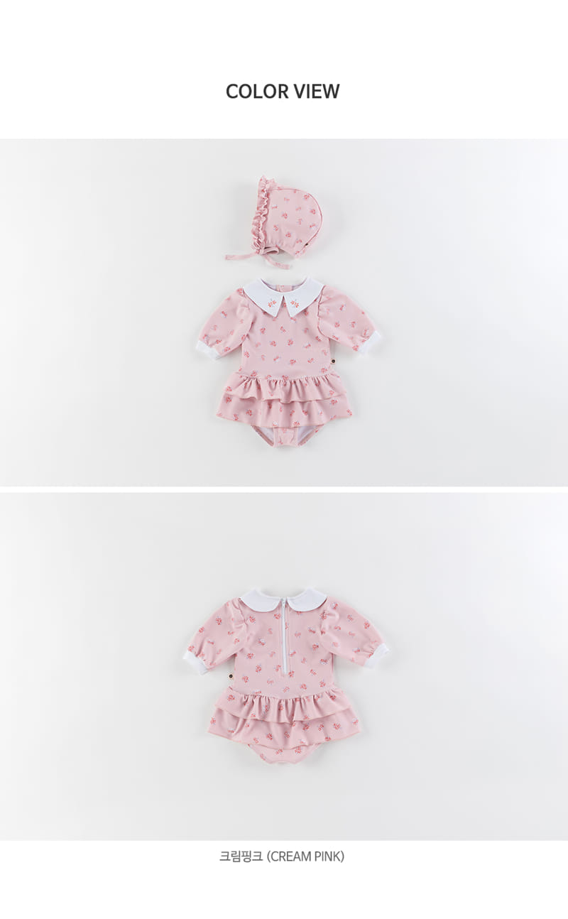 HAPPY PRINCE - Korean Children Fashion - #Kfashion4kids - Flores Rashgaurd Hat Set - 11