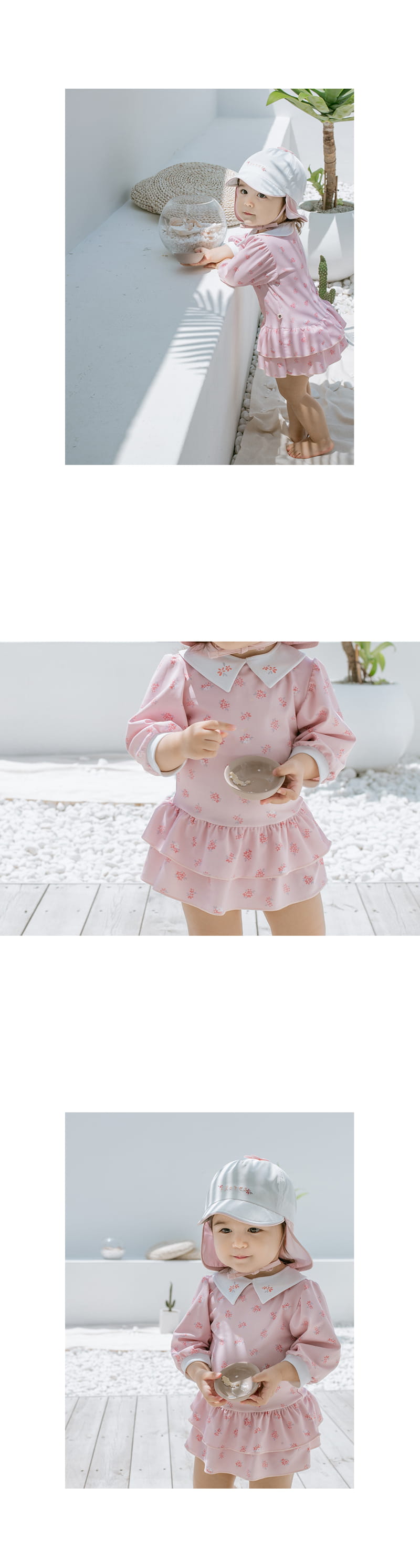 HAPPY PRINCE - Korean Children Fashion - #Kfashion4kids - Flores Rashgaurd Hat Set - 6