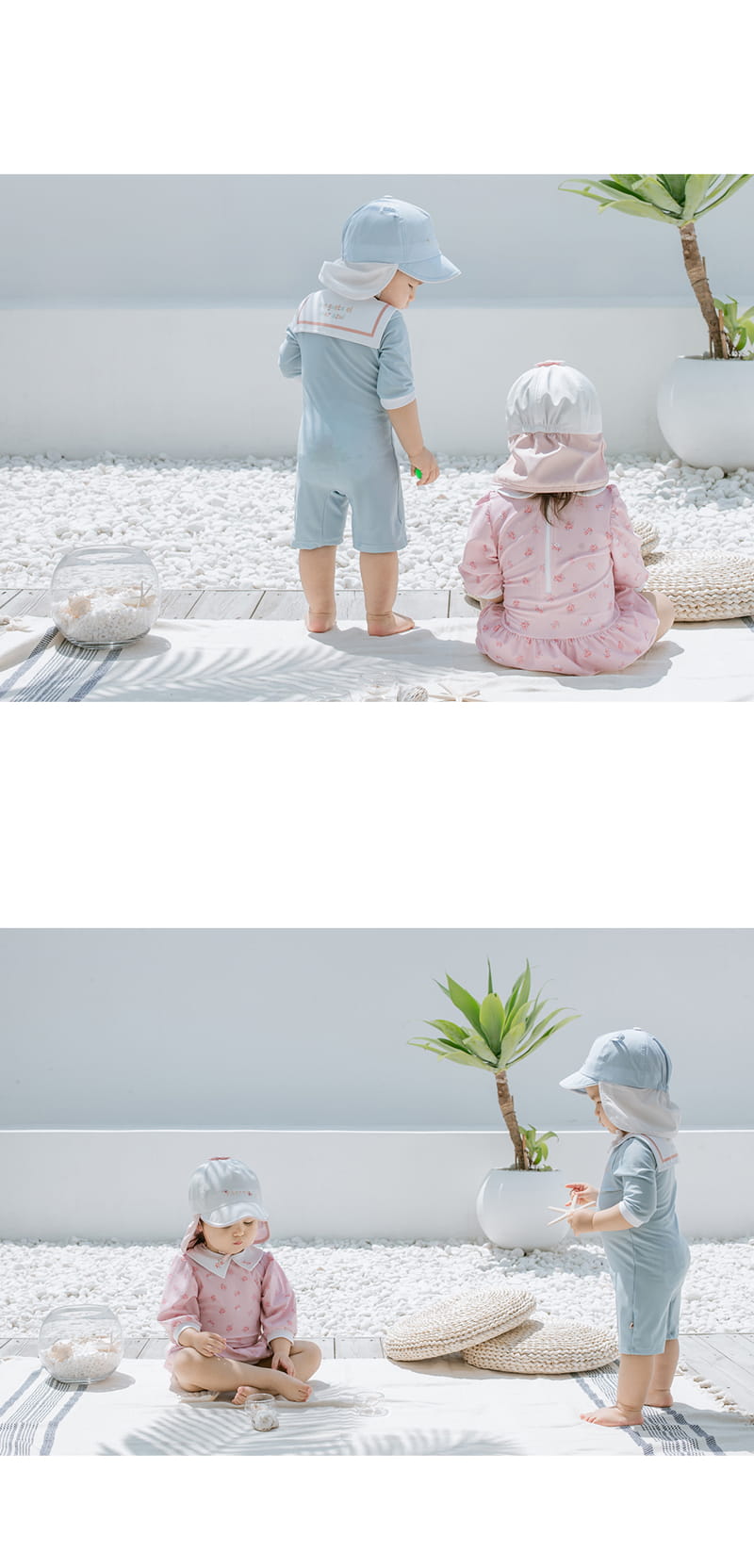 HAPPY PRINCE - Korean Children Fashion - #Kfashion4kids - Flores Rashgaurd Hat Set - 7
