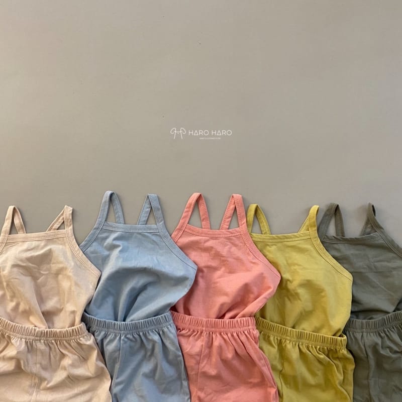 HARO HARO - Korean Children Fashion - #Kfashion4kids - Macaron Sleeveless Top Bottom Set - 2