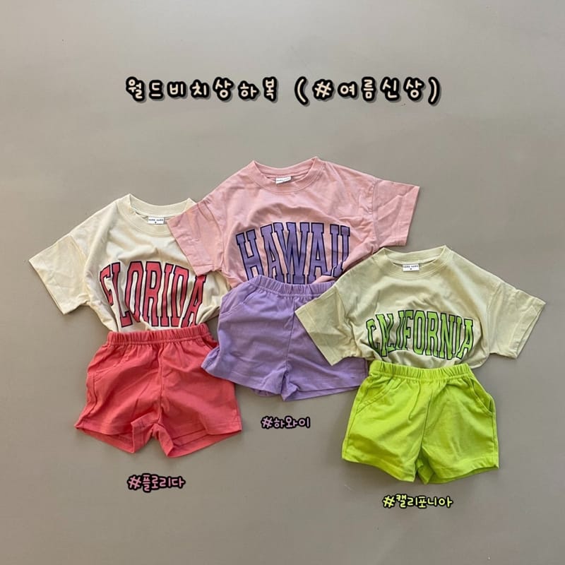 HARO HARO - Korean Children Fashion - #Kfashion4kids - World Beach Top Bottom Set