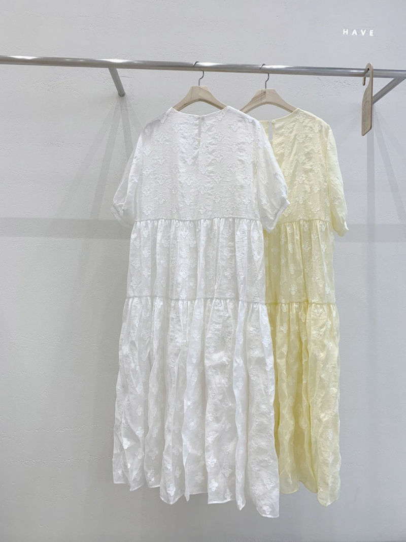 HAVE - Korean Women Fashion - #Kfashion - With Shirring Flower One-piece - 4