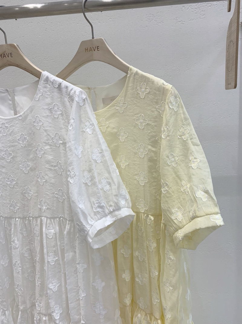 HAVE - Korean Women Fashion - #Kfashion - With Shirring Flower One-piece - 5