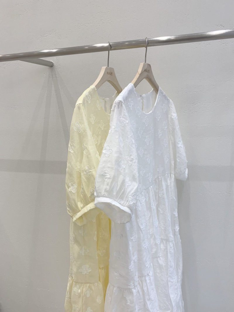 HAVE - Korean Women Fashion - #Kfashion - With Shirring Flower One-piece - 6