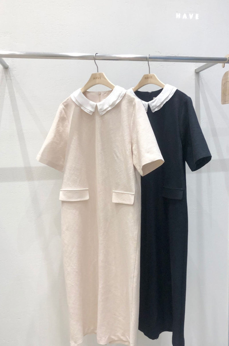 HAVE - Korean Women Fashion - #Kfashion - Audrey Collar One-piece - 2