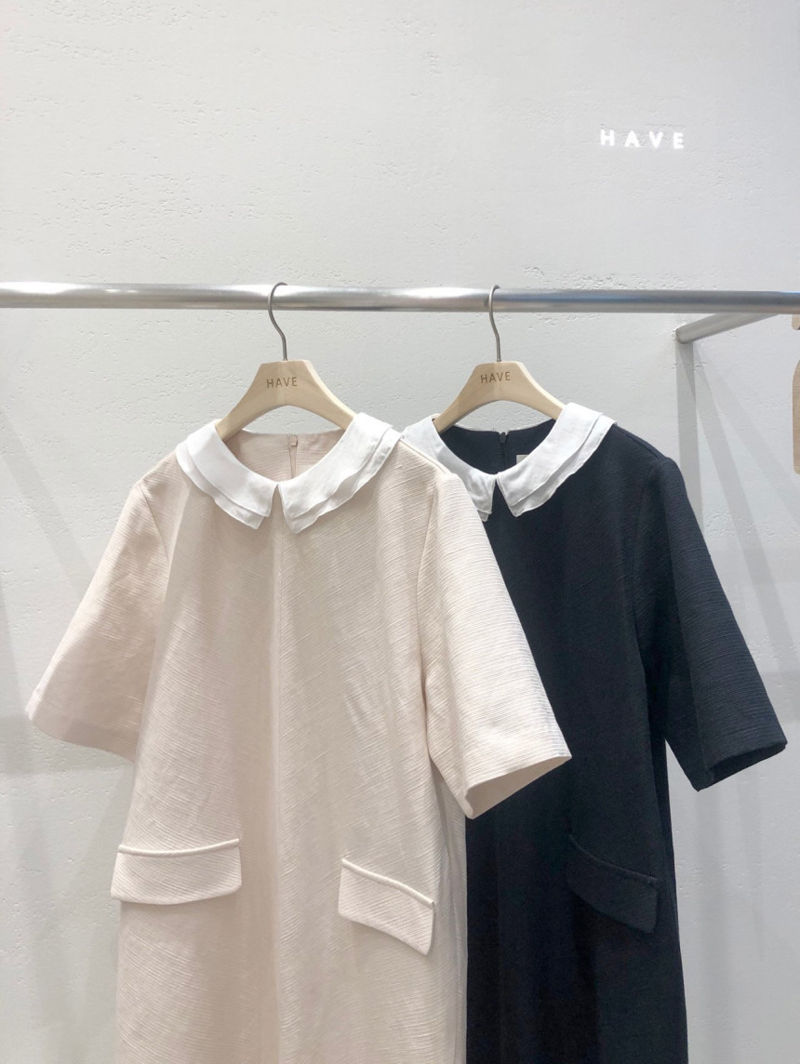 HAVE - Korean Women Fashion - #Kfashion - Audrey Collar One-piece - 3