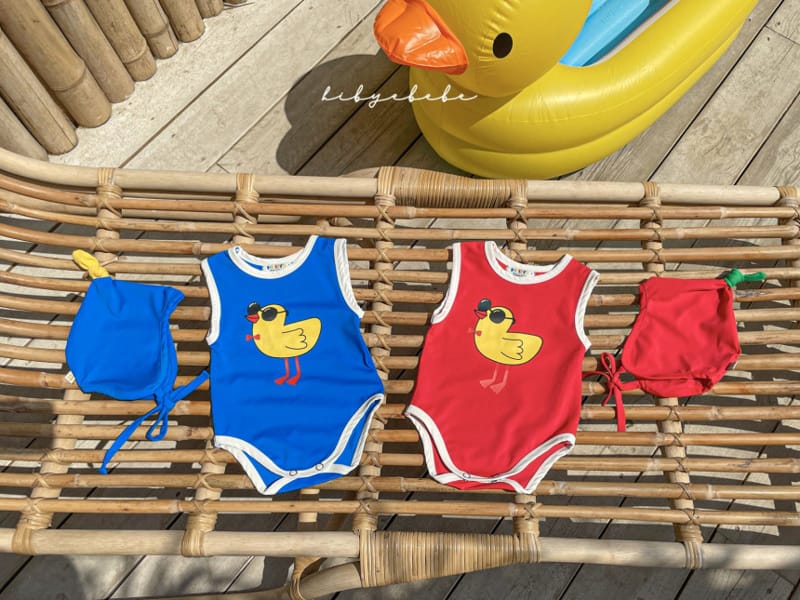 HI BYEBEBE - Korean Children Fashion - #Kfashion4kids - Duck Swimwear with Hat