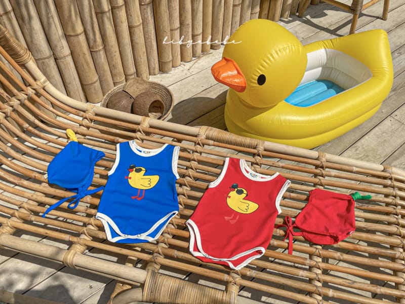 HI BYEBEBE - Korean Children Fashion - #Kfashion4kids - Duck Swimwear with Hat - 2