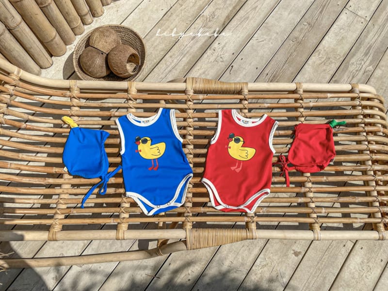 HI BYEBEBE - Korean Children Fashion - #Kfashion4kids - Duck Swimwear with Hat - 3