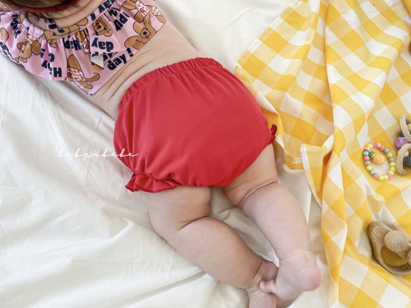 HI BYEBEBE - Korean Children Fashion - #Kfashion4kids - Pink Bear Swinwear with Hat - 5