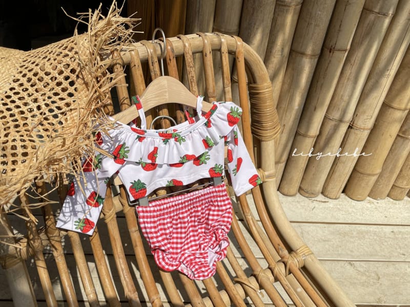 HI BYEBEBE - Korean Children Fashion - #Kfashion4kids - Berry Berry Swimwear with Hat - 5