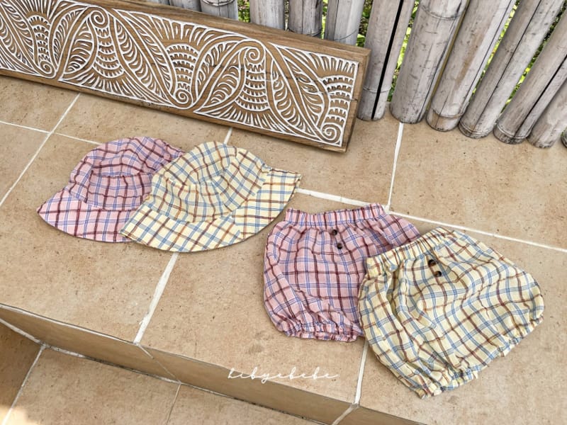HI BYEBEBE - Korean Children Fashion - #Kfashion4kids - Rough Check Bloomer with Bucket Hat - 2