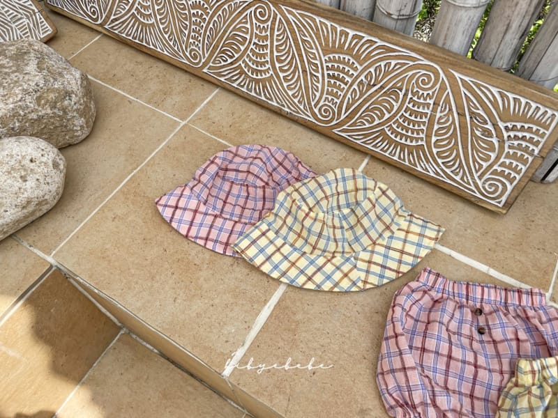 HI BYEBEBE - Korean Children Fashion - #Kfashion4kids - Rough Check Bloomer with Bucket Hat - 3