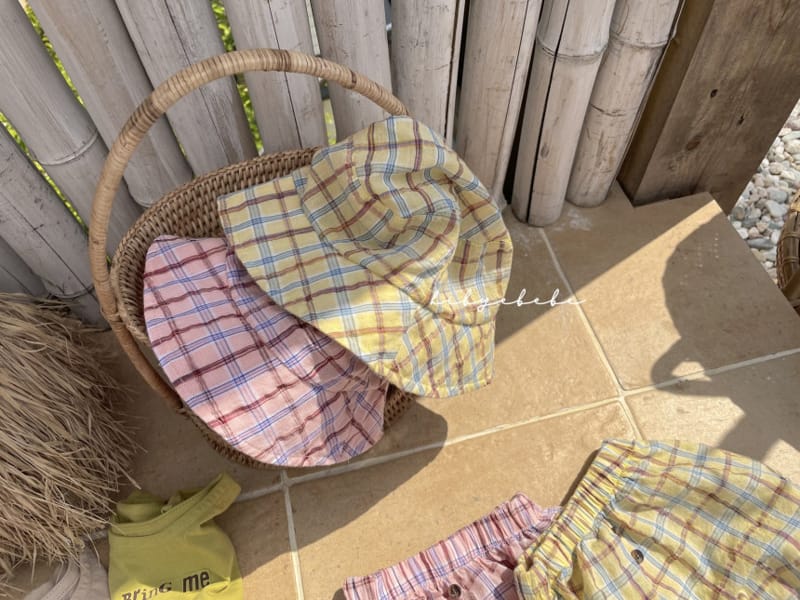 HI BYEBEBE - Korean Children Fashion - #Kfashion4kids - Rough Check Bloomer with Bucket Hat - 5