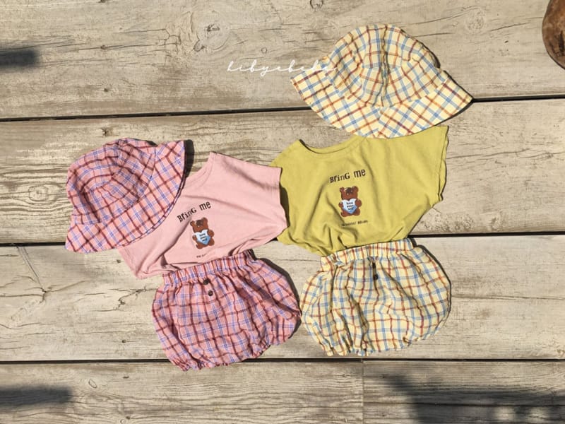 HI BYEBEBE - Korean Children Fashion - #Kfashion4kids - Rough Check Bloomer with Bucket Hat - 6