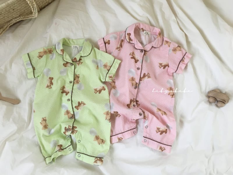 HI BYEBEBE - Korean Children Fashion - #Kfashion4kids - Bear Dong Dong Pajamas Bodysuit - 2