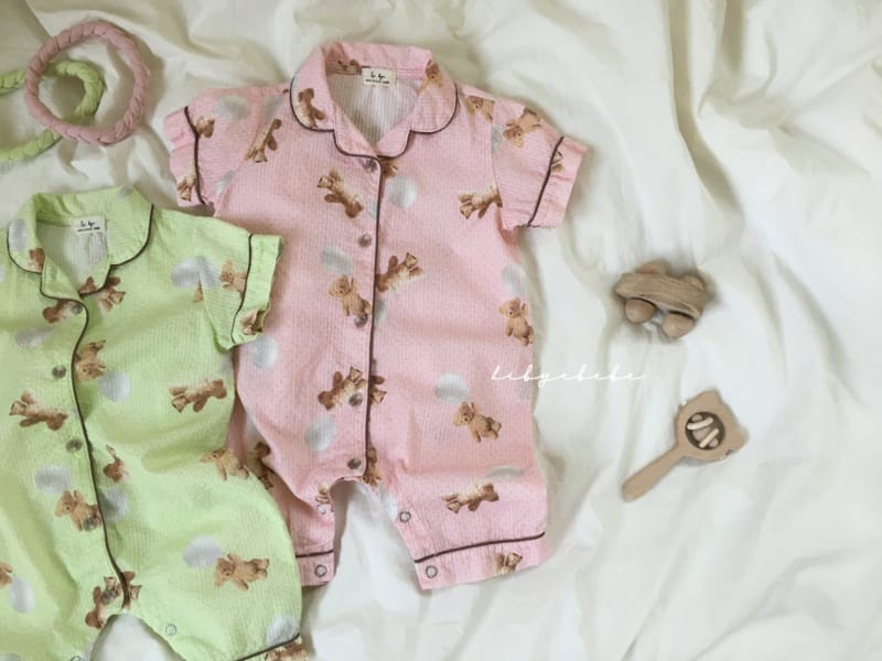 HI BYEBEBE - Korean Children Fashion - #Kfashion4kids - Bear Dong Dong Pajamas Bodysuit - 3