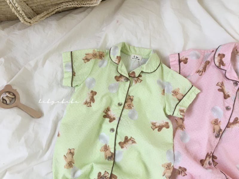 HI BYEBEBE - Korean Children Fashion - #Kfashion4kids - Bear Dong Dong Pajamas Bodysuit - 5