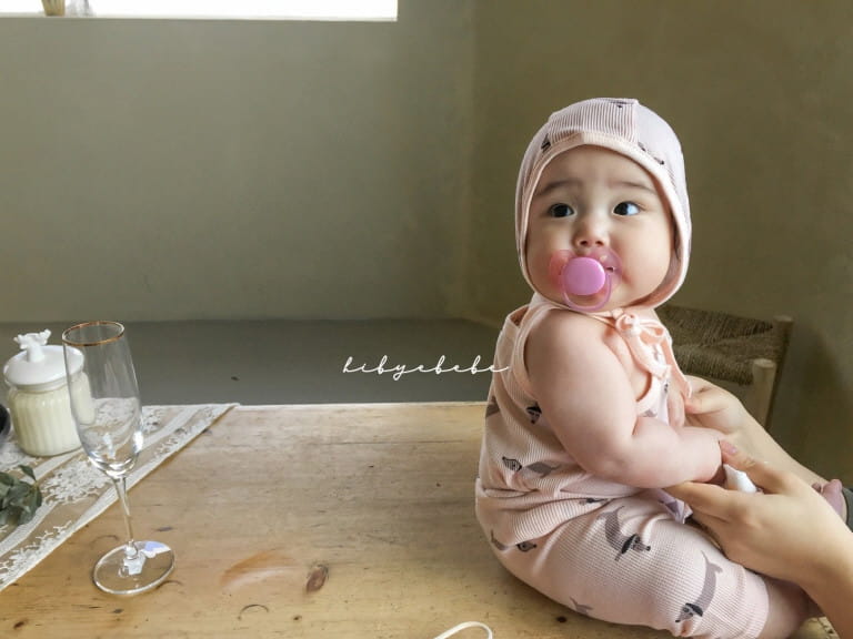 HI BYEBEBE - Korean Children Fashion - #Kfashion4kids - Puppy String Waffle Bodysuit