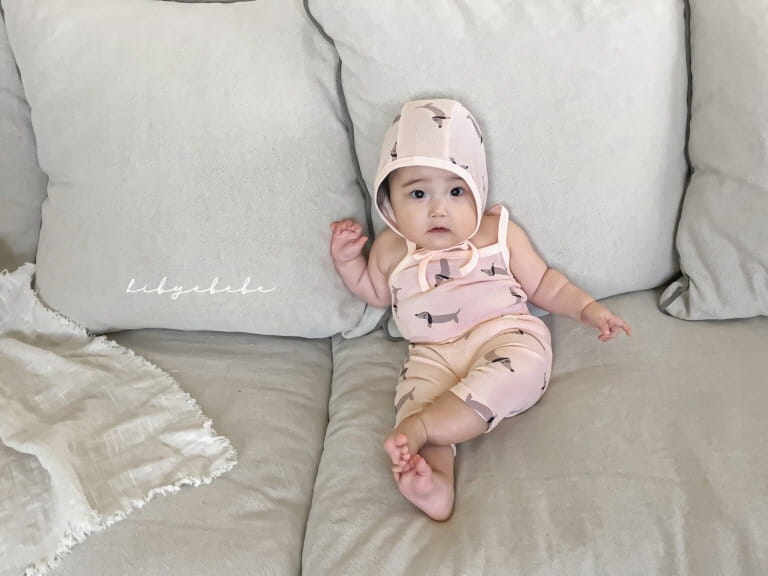 HI BYEBEBE - Korean Children Fashion - #Kfashion4kids - Puppy String Sleeveless Top Bottom Set - 4