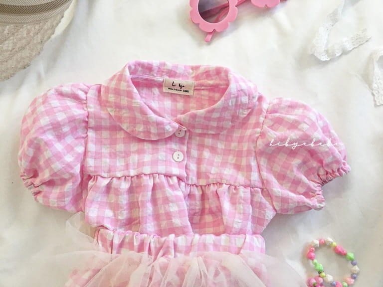 HI BYEBEBE - Korean Children Fashion - #Kfashion4kids - Smile Check Short Sleeves Top Bottom Set - 10