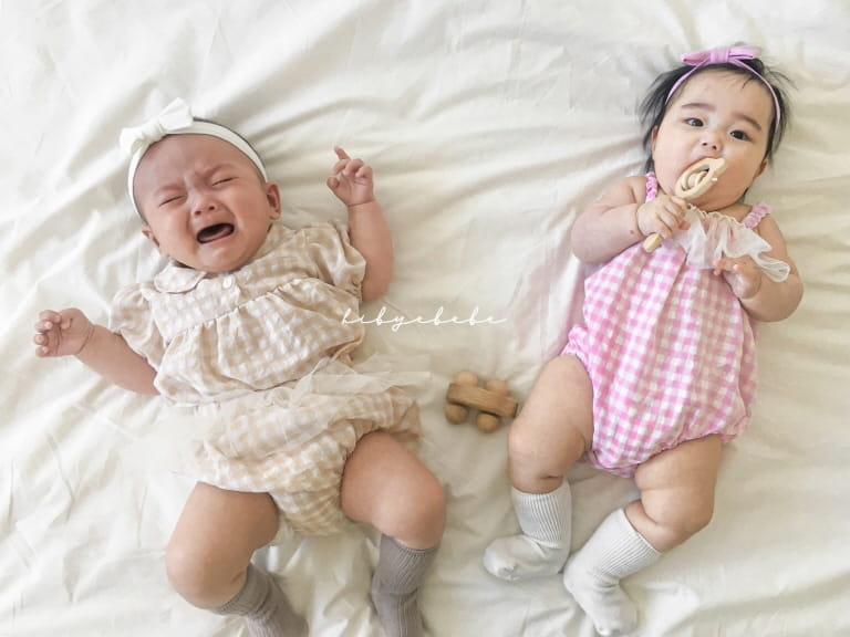 HI BYEBEBE - Korean Children Fashion - #Kfashion4kids - Smile Check Short Sleeves Top Bottom Set - 3