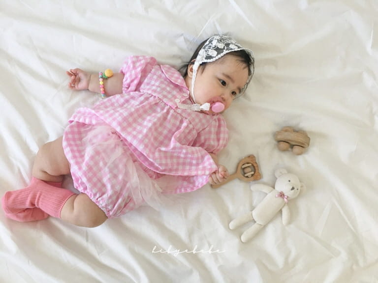 HI BYEBEBE - Korean Children Fashion - #Kfashion4kids - Smile Check Short Sleeves Top Bottom Set - 4