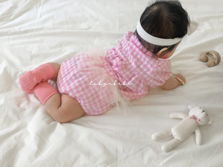 HI BYEBEBE - Korean Children Fashion - #Kfashion4kids - Smile Check Short Sleeves Top Bottom Set - 5